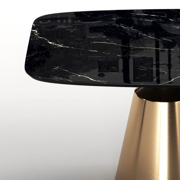 Стол овальный Lucas 230, керамика глянцевая, черная от интернет-магазина IDODOM.RU