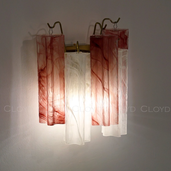Бра Cloyd ANNO W1 / выс. 29 см - латунь - бел.-розов. стекло (арт.20085) от интернет-магазина IDODOM.RU