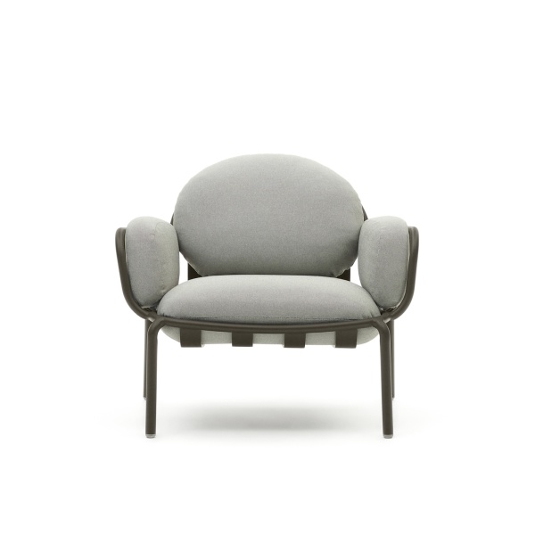 Садовое кресло Joncols серое с зеленой алюминиевой отделкой от интернет-магазина IDODOM.RU