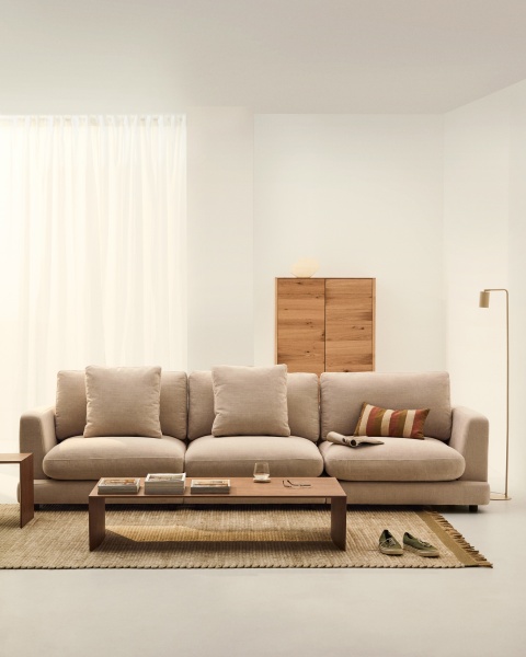 Диван Gala 4-местный из бежевого шенилла от интернет-магазина IDODOM.RU