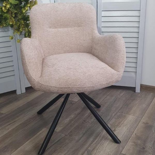 Стул Luis шенил бежевый, поворотно-возвратный механизм 180 градусов от интернет-магазина IDODOM.RU