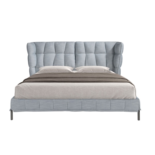 Кровать 7211 из ткани светло-голубовато-серого цвета от интернет-магазина IDODOM.RU