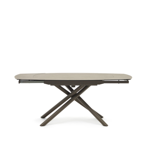 Yodalia Раздвижной стол из керамики и стали с коричневой отделкой 130 (190) x 100 см от интернет-магазина IDODOM.RU