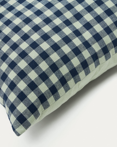 Yanil Чехол на подушку 100% хлопок зеленые и синие квадраты 45 x 45 см от интернет-магазина IDODOM.RU