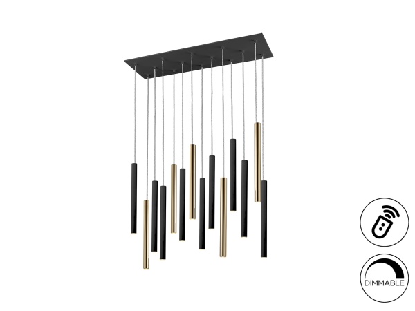 Подвесной светильник Varas 14L золото/черный DIM 300 см от интернет-магазина IDODOM.RU