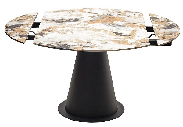 Стол овальный раскладной Ikon (135), керамика глянцевая светлая от интернет-магазина IDODOM.RU