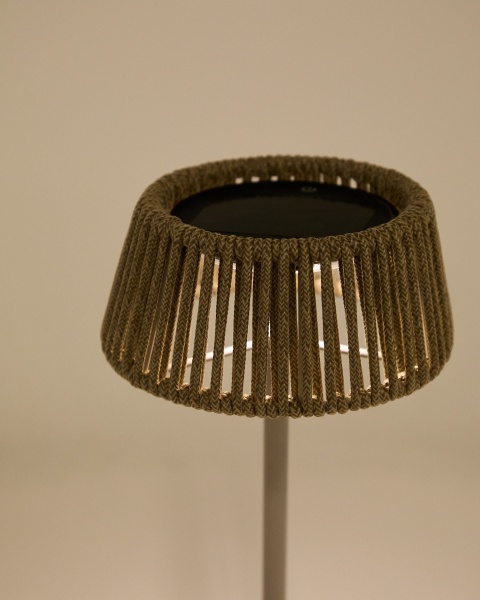 Настольная лампа Aldet из серого веревочного шнура на солнечной батарее от интернет-магазина IDODOM.RU