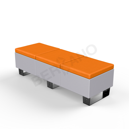Скамейка Brick 180 Concrete Gray, Orange