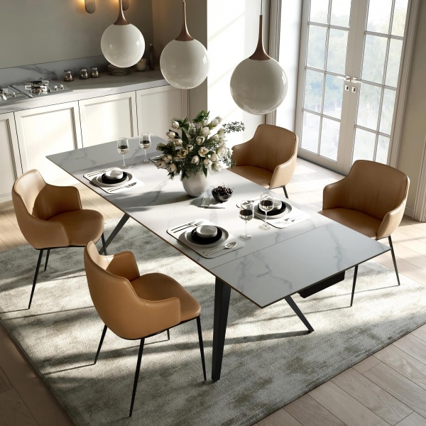 Стол раскладной Rhein (140+40+40), керамика глянцевая Cold Jade от интернет-магазина IDODOM.RU