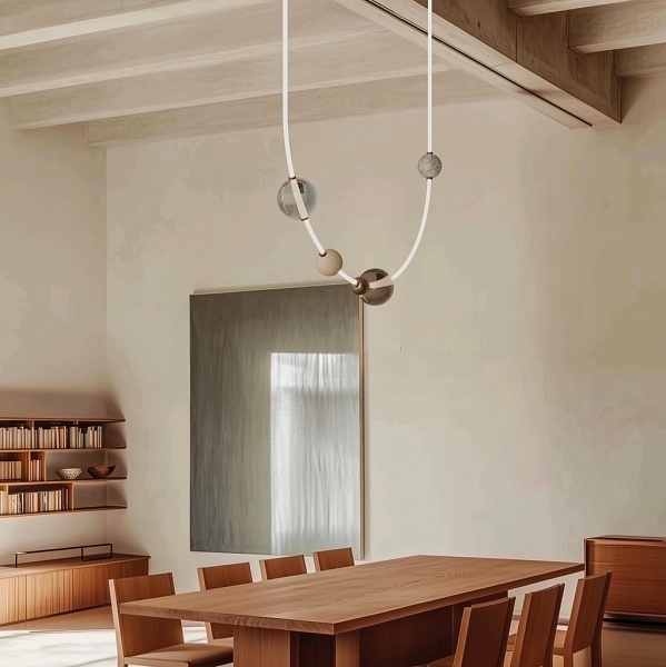 Подвес горизонтальный Yma с 4 акс. WHITE, METAL ORO MATE, TRANSPARENTE 20CM, FUME GRIS 20CM от интернет-магазина IDODOM.RU