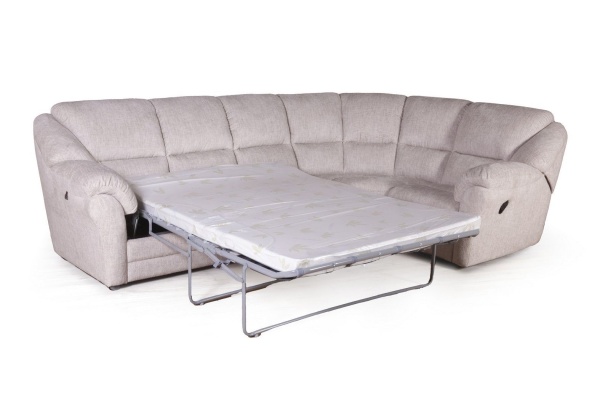 San-Remo угловой диван-кровать с реклайнером, микромех Rozy ivory от интернет-магазина IDODOM.RU