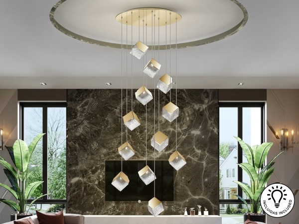 Люстра Priscila 12L золотая от интернет-магазина IDODOM.RU