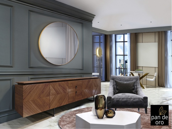 Зеркало круглое Orio Ø120 золото от интернет-магазина IDODOM.RU