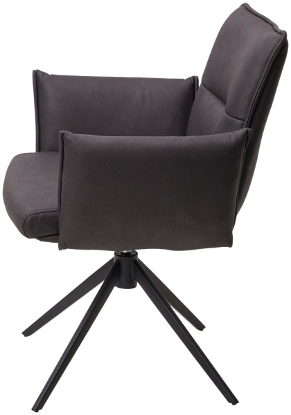 Стул c подлокотниками Indigo экокожа черный, поворотно-возвратный механизм 360 градусов от интернет-магазина IDODOM.RU