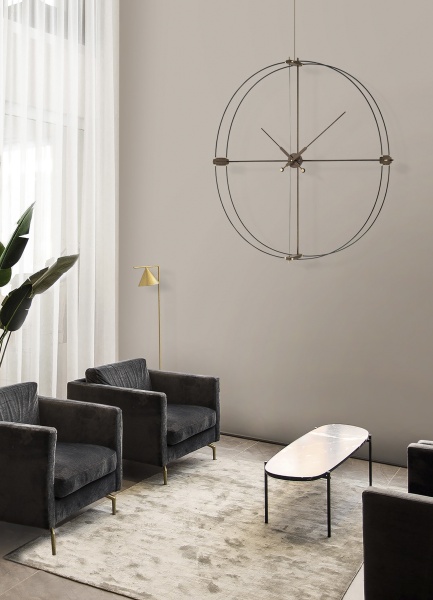 Настенные часы Delmori Premium черный/орех от интернет-магазина IDODOM.RU