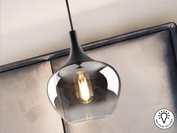 Подвесной светильник Opaz 1L черный/дымчатый D19 от интернет-магазина IDODOM.RU