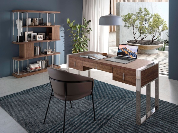 Письменный стол MQ2003 /3135 орех и хромированная сталь от интернет-магазина IDODOM.RU
