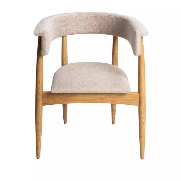 Полукресло Ludvig, бук натуральный, рогожка, серый от интернет-магазина IDODOM.RU