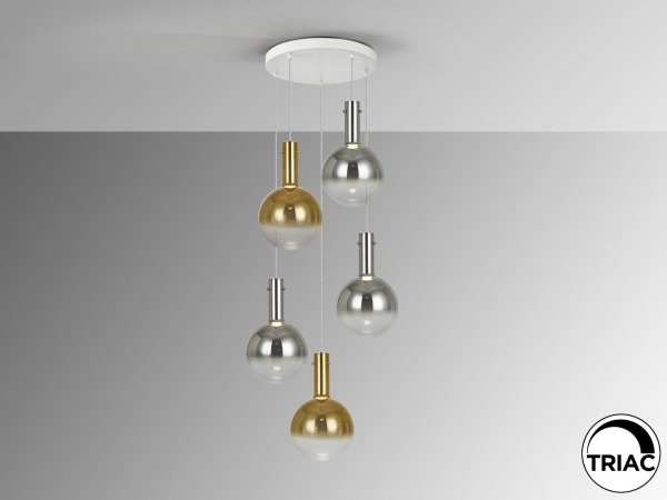 Подвесной светильник Matices 5L белый-дымчатый-золотой от интернет-магазина IDODOM.RU