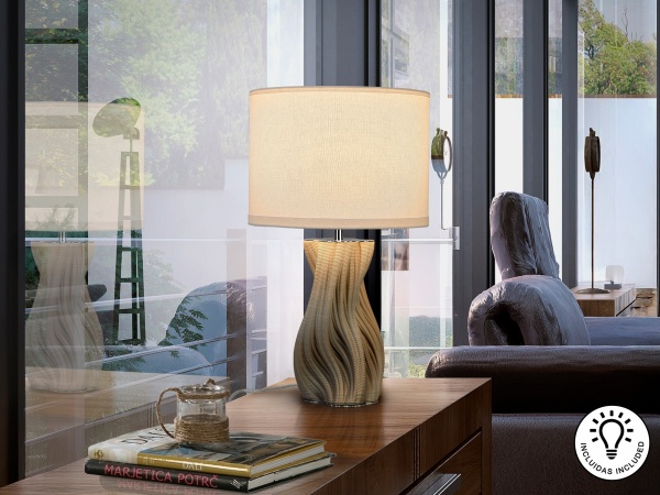 Merlin Настольная лампа 1L серая керамика от интернет-магазина IDODOM.RU