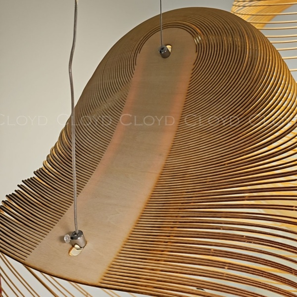 Подвесной светильник Cloyd FUETE P1 / шир. 40 см - дерево - белый (арт.11413) от интернет-магазина IDODOM.RU