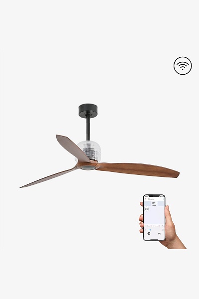 Потолочный вентилятор Deco Fan черный/дерево 128 см S/R от интернет-магазина IDODOM.RU