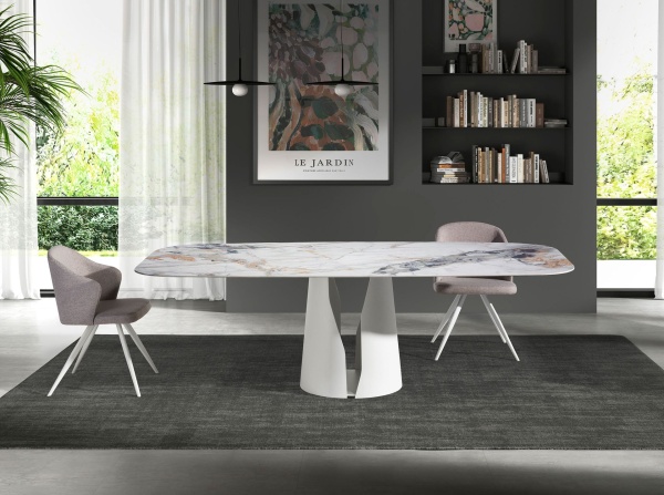 Стул F3208-GRIS-PATBLAN /4056 белые ножки от интернет-магазина IDODOM.RU