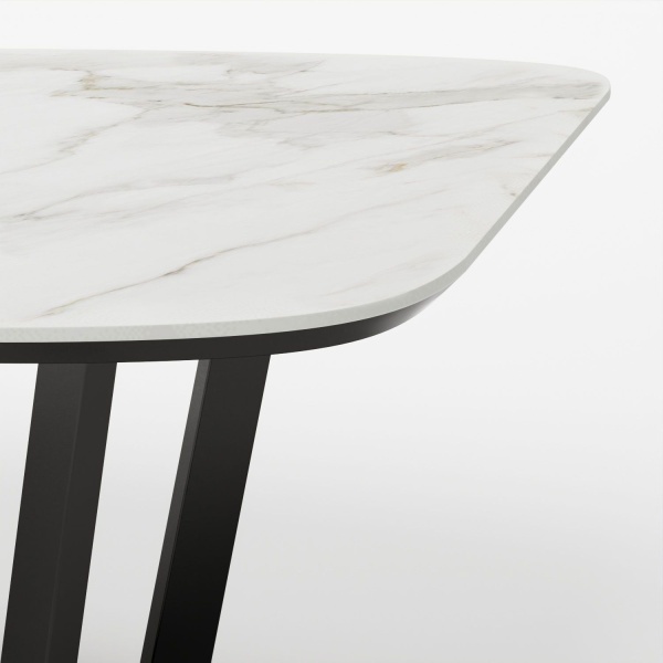 Стол овальный BENZ 160, керамика матовая, белая от интернет-магазина IDODOM.RU