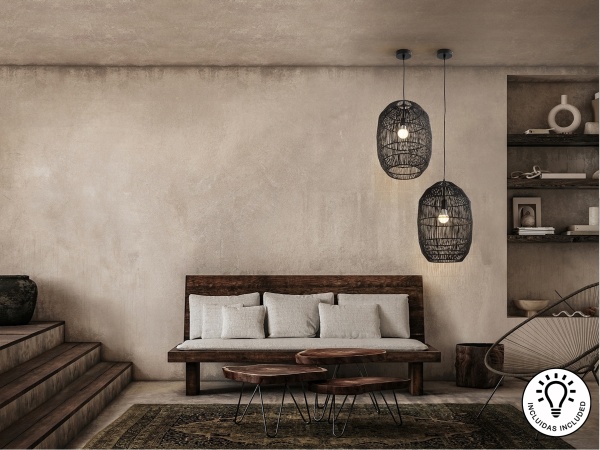 Tizne Подвесной светильник с абажуром из бумаги черный от интернет-магазина IDODOM.RU