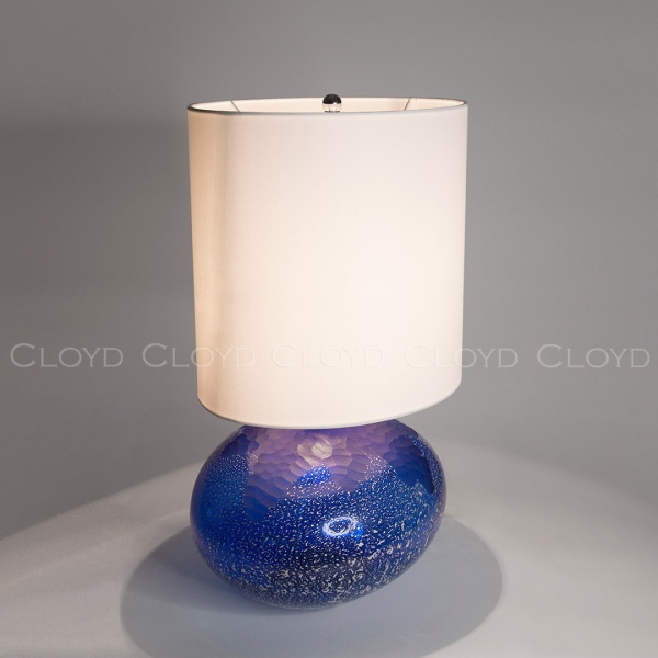 Настольная лампа Cloyd MIRIAM T1 / выс. 60 см - хром - синее стекло (арт.30124) от интернет-магазина IDODOM.RU