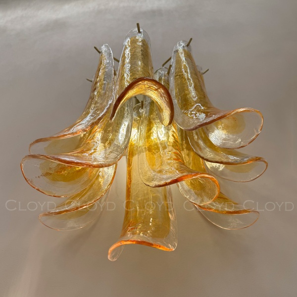 Бра Cloyd AZORES-C W2 / выс. 42 см - латунь светл. - янтарное стекло (арт.20472) от интернет-магазина IDODOM.RU