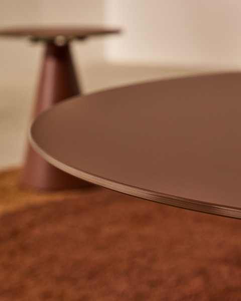 Журнальный столик Wilshire из стекла и стали терракотовый Ø80cm от интернет-магазина IDODOM.RU