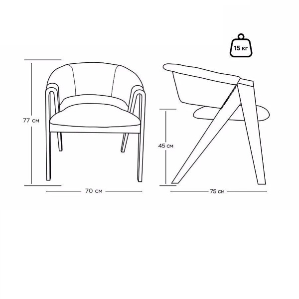 Кресло Claus, дуб натуральный, ткань, желтый от интернет-магазина IDODOM.RU