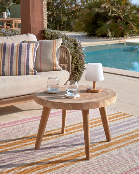 Настольная переносная лампа Ambar из полиэтилена и дерева от интернет-магазина IDODOM.RU