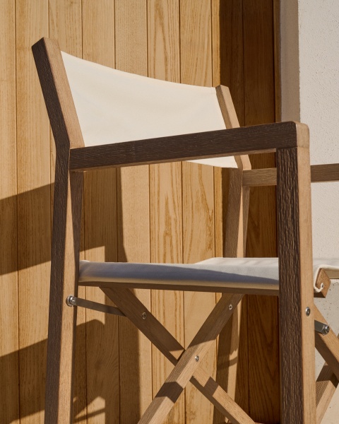 Складной стул Vilara для улицы из акации и текстиля белого цвета от интернет-магазина IDODOM.RU