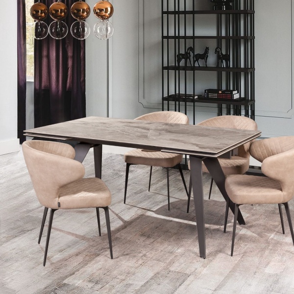 Стол раскладной Grant (160+40+40), мрамор испанская керамика светлый от интернет-магазина IDODOM.RU