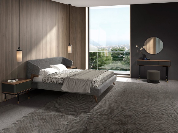 Кровать 7173/GC2323 из серой ткани 180 x 200 cm от интернет-магазина IDODOM.RU