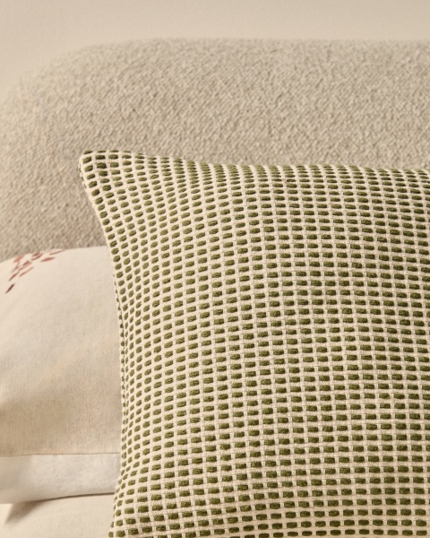 Чехол для подушки Erelia зеленый хлопковый жаккард 45 x 45 см от интернет-магазина IDODOM.RU