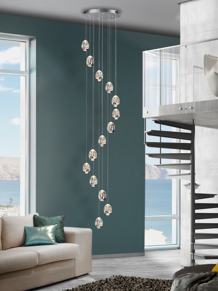 Rocio Большая люстра 14L хромированная 5M DIM от интернет-магазина IDODOM.RU