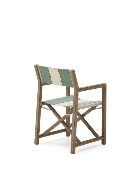 Уличный cкладной стул Vilara в зелёно-бежевую полоску из акации от интернет-магазина IDODOM.RU