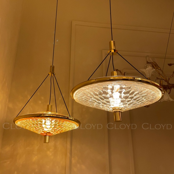 Подвесной светильник Cloyd FANTOM P1 / Ø32 см- прозрачн. - золото (арт.11250) от интернет-магазина IDODOM.RU