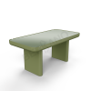 Стол Grace большой со стеклом Olive green