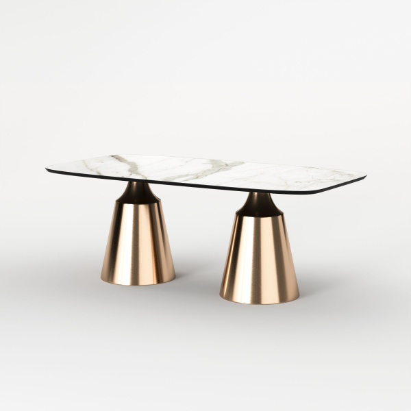 Стол овальный Lucas 200, керамика матовая, белая от интернет-магазина IDODOM.RU