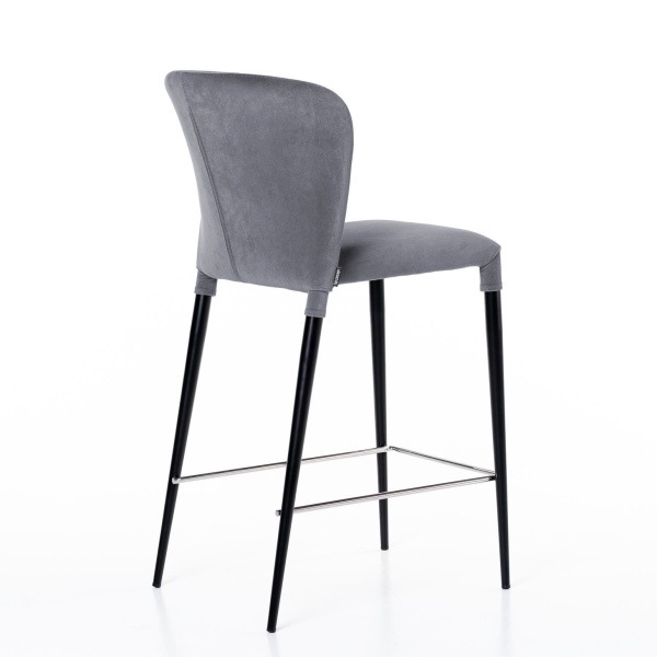 Стул полубарный Albert, бархат светло-серый 26 /опора конус от интернет-магазина IDODOM.RU