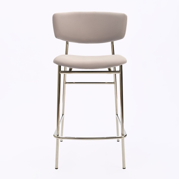 Стул полубарный Deimos, микровелюр серый, опоры хром от интернет-магазина IDODOM.RU