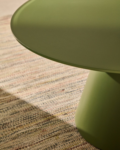 Журнальный столик Wilshire зеленый из закаленного стекла из стали Ø80 см от интернет-магазина IDODOM.RU