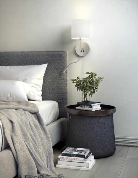 Бра Hotel Python круглое никель-белый от интернет-магазина IDODOM.RU