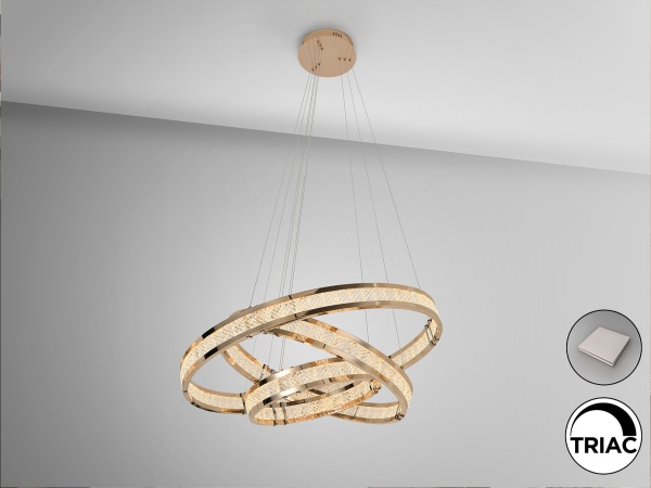 Lorian Люстра с 3 кольцами блестящее золото от интернет-магазина IDODOM.RU