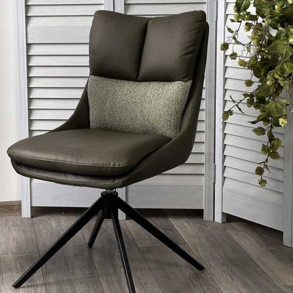 Стул Marlin ткань комби зеленый, поворотно-возвратный механизм 360 градусов от интернет-магазина IDODOM.RU