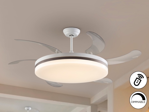 Vento Вентилятор потолочный со светодиодом белый/бронзовый  D80/150 DIM от интернет-магазина IDODOM.RU